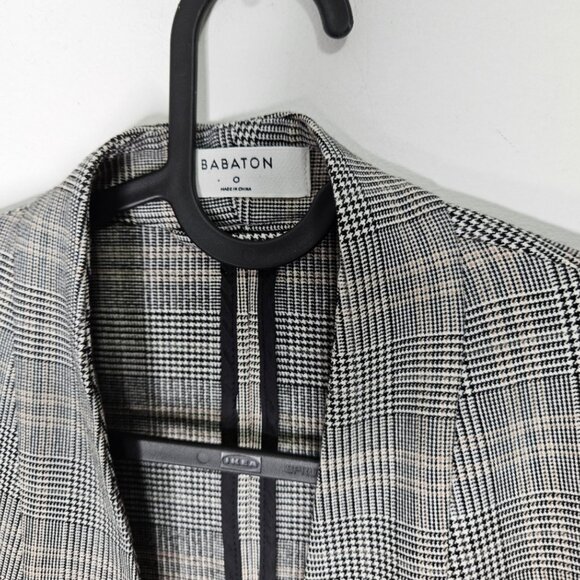 Aritzia Babaton Hip Power Blazer Jacket Sz 0 Plaid Office Corporate Academia - Picture 6 of 14